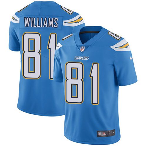 Nike Men & Women & Youth Chargers 81 Mike Williams Light Blue NFL Vapor Untouchable Limited Jersey,We sell and wholesale Nike Men & Women & Youth Chargers 81 Mike Williams Light Blue NFL Vapor Untouchable Limited Jersey on line form chian!